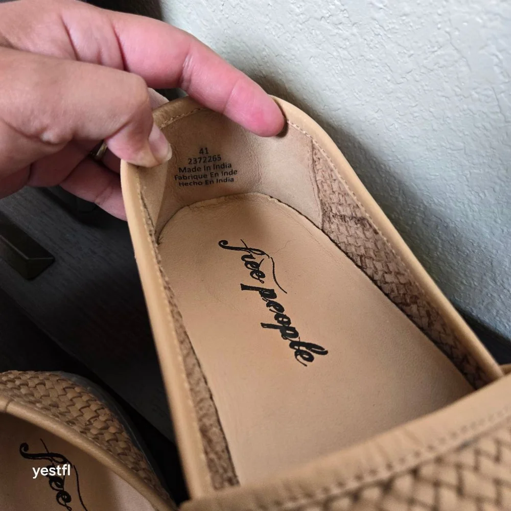 Free people People Santorini Sneaker Womens 41 Natural Combo Tan Slip on Sh